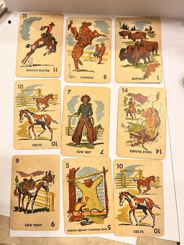 VTG 1951 WILD WEST Mini Card Game Russell Mfg USA Vol. V Leicester Mass 45 Cards - Picture 17 of 24