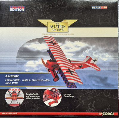 Corgi Aviation AA38902 1:48 Fokker D.VII Ernst Udet Jasta 4 Luftstreitkräfte