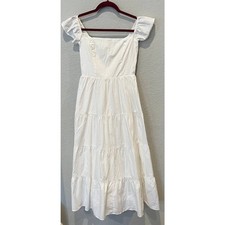 Reformation Derek Off the Shoulder Tiered Midi Dress Size 4