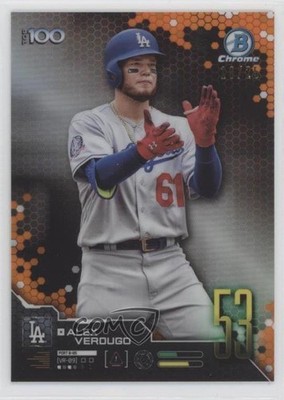 2019 Bowman Scouts' Top 100 Orange Refractor 18/25 Alex Verdugo #BTP-53 no9