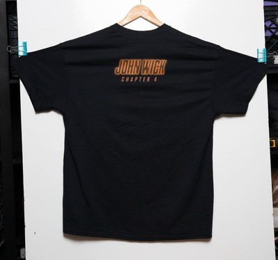 John Wick Chapter 4 Promo T-Shirt Men's Black Keanu Reeves Necktie Movie Size XL