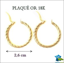 Boucles d'Oreilles Creoles Plaqué Or Tendance Epis de Blé NERINA BIJOUX