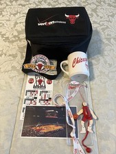 Bulls Lot of 6, Cooler Bag, Mug, Ornament, Lanyard. Patch & Photo of ChgoStadium