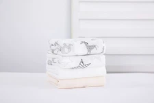 Baby Muslin Swaddle Blanket 70% Bamboo 30% Cotton Receiving Blanket 4 Pc, 47x47 