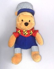 Winnie the Pooh Train Engineer Plush Disney Store 8" Bean Bag Choo Choo