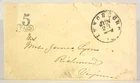 1861 CONFEDERATE CIVIL WAR STAMPLESS COVER HANDSTAMP PAID - FANCY PAID 5 MARK