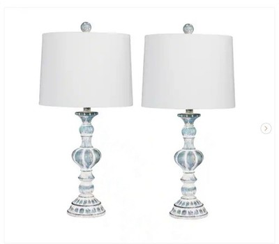 Fangio Lighting 26.5'' Candlestick Table Lamps, Blue, Set of 2 - W-6238CABL-2PK