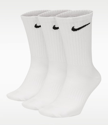 *NEW* UNISEX NIKE Everyday Lightweight Training Crew Socks (3 Pairs) WHITE  