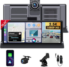 Apple Carplay Screen 10.26?? Wireless Car Play Android Auto W 2.5K Dash Cam | Ca