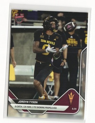 2025 Bowman U Now #18 Jordyn Tyson 2-TD Showing 9/26/25 - Arizona State ASU WR