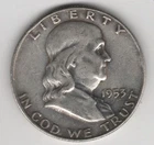 1953 D FRANKLIN HALF DOLLAR 90% SILVER DENVER MINT .50¢ UNITED STATES OF AMERICA