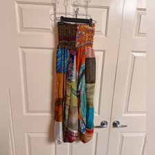 NWOT 100 Sari Silk Patchwork Harem Boho Hippie Pants