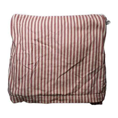 Pottery Barn Red & Cream Ticking Stripe Queen Bed Skirt