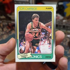 Fleer 1988-89 Tom Chambers #106 Suns Supersonics Signed by Phoenix