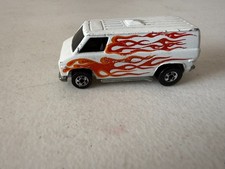 Hot Wheels Super Van Blackwall 1980 White Flames Metal Hong Kong Base VTG CJ3