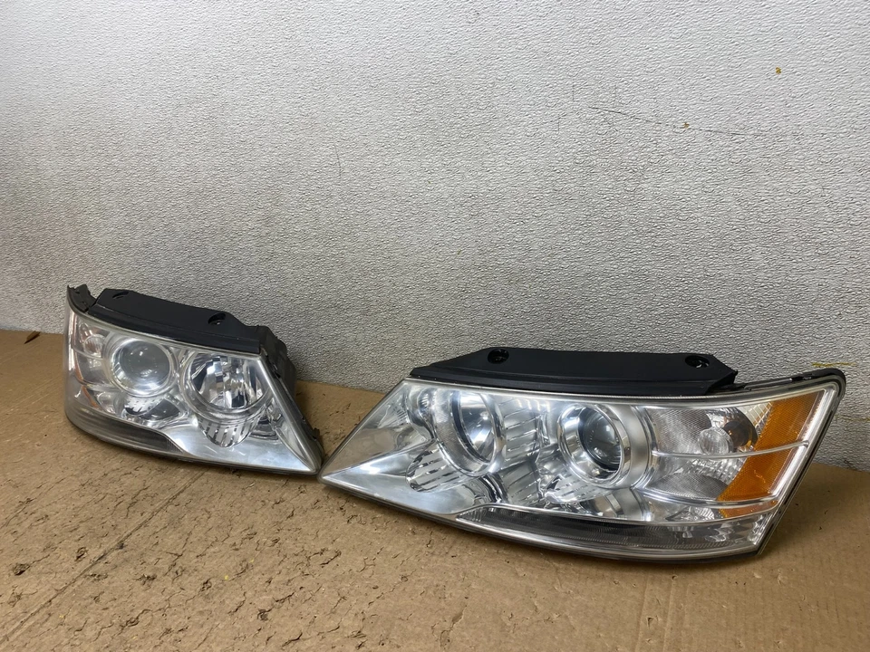 2009 до 2010 Hyundai Sonata левая + правая сторона фары галогенные V4504 DW - Изображение 3 из 4