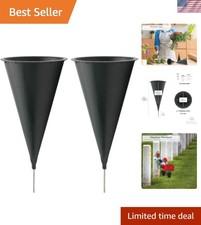 Weather-Resistant Cemetery Cone Vases with Metal Stakes - Memorial Floral Set