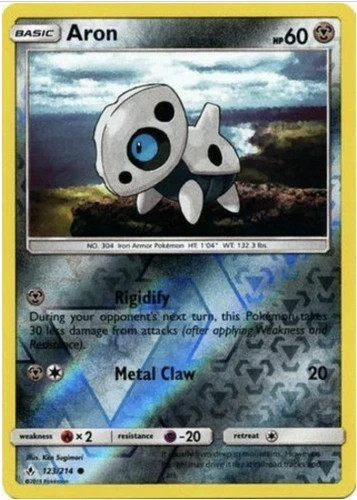 POKEMON ARON 123/214 COMMON REVERSE HOLOFOIL NM CARD UNBROKEN BONDS