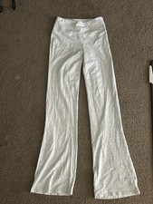 Womens H&M Grey Fold-Over Flare Leggings Yoga...