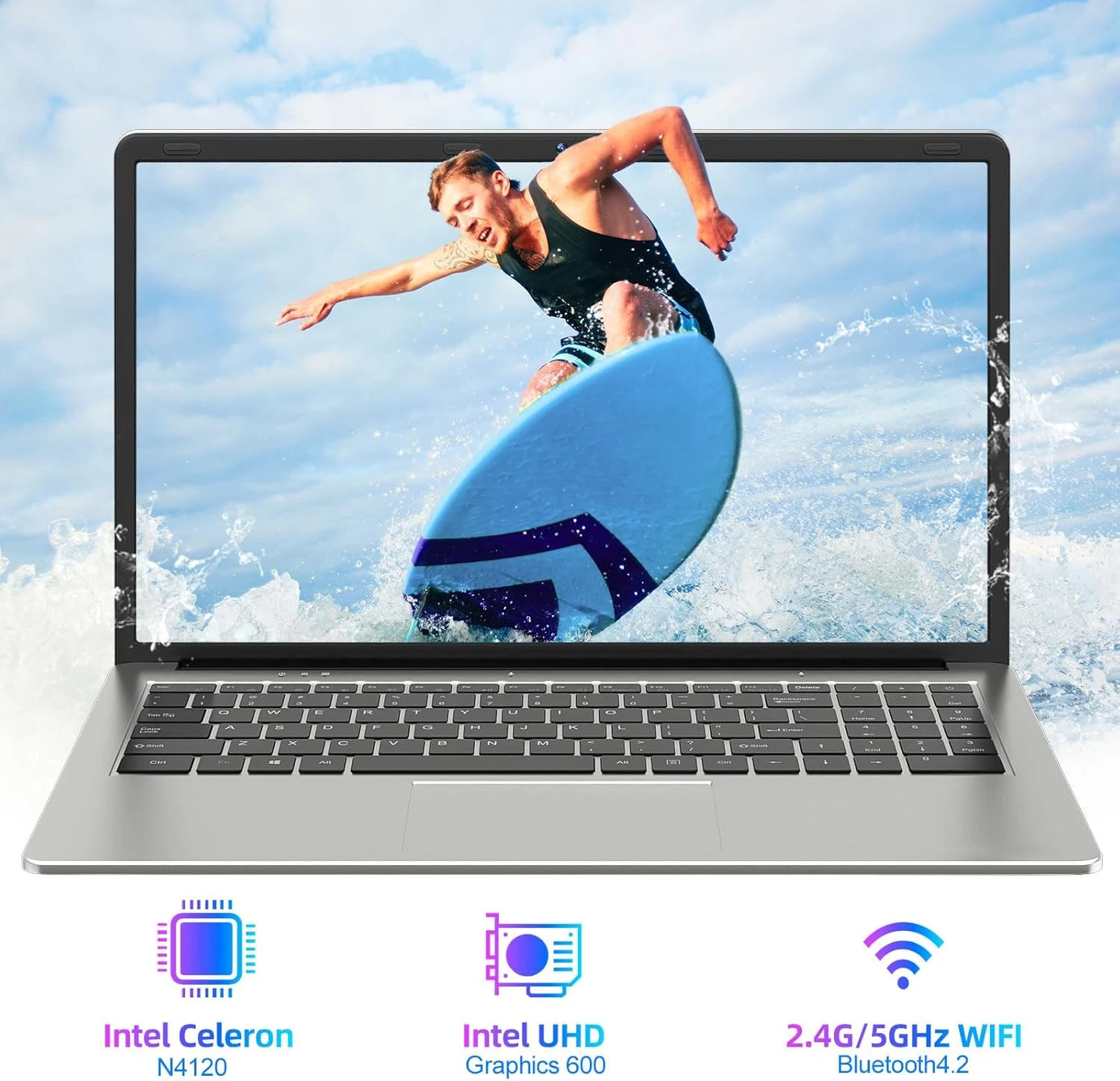 2025 SGIN Laptop 15,6 / 17,3 Zoll 128GB 512GB Intel Celeron Windows 11 Notebook Ansicht 14
