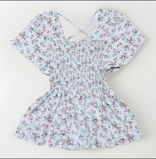 Women  s Floral Print Ruffle Hem Blouse