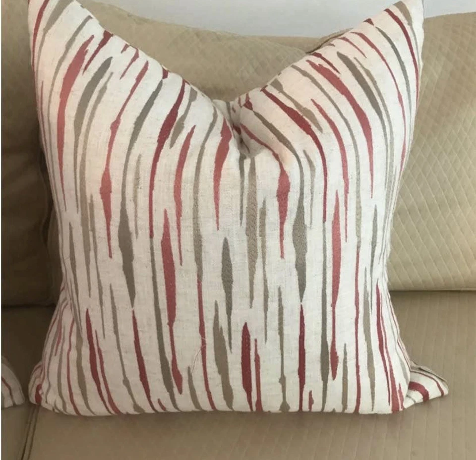 Pair Of D.V. Kapp Extra Large Throw Pillows 26” With Thick Down Inserts Rust - Image 4 of 4