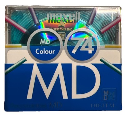 MAXELL MD 74 BLUE Crystal Clear   Recordable Mini Disc / 74 MIN NEW, OVP, Disk