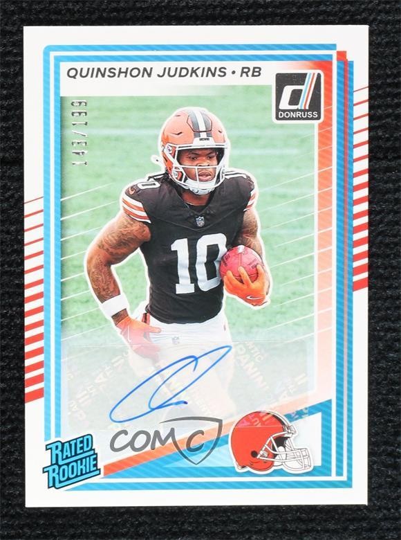 2025 Panini Donruss Rated Rookie Auto /199 Quinshon Judkins #330