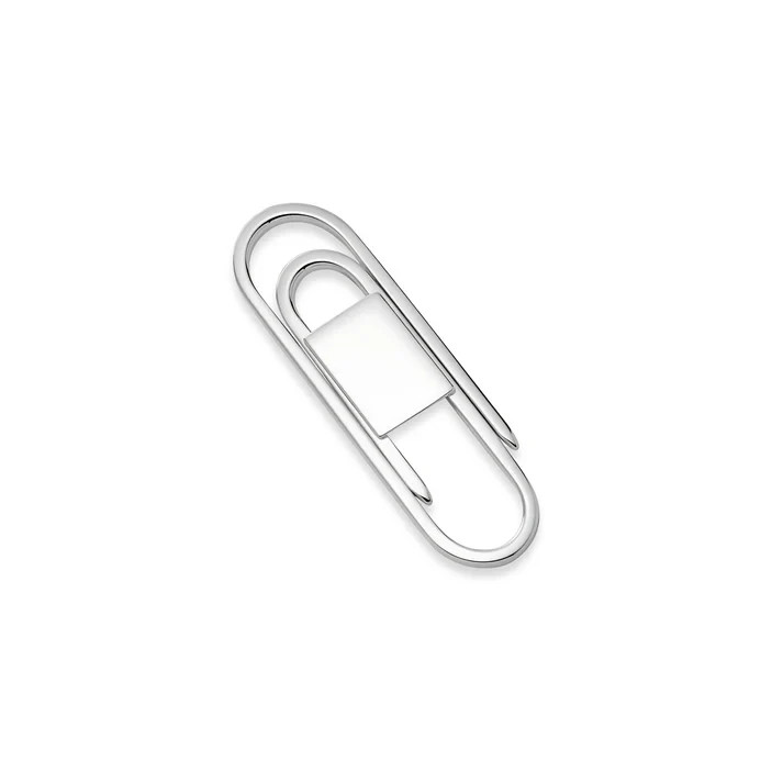 Fermasoldi su carta in oro bianco 14 carati con sigillo per uomo/donna/unisex 1 pz
