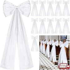 12 Wedding Pew Bows Decorations Aisle Chairs Events Celebrations Elegant Satin