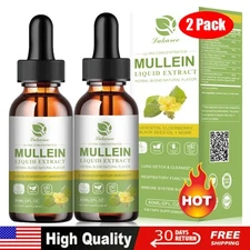 60ML Mullein Leaf Extract Natural Drops Healthy Lung Cleanse Respiratory 2 Pack