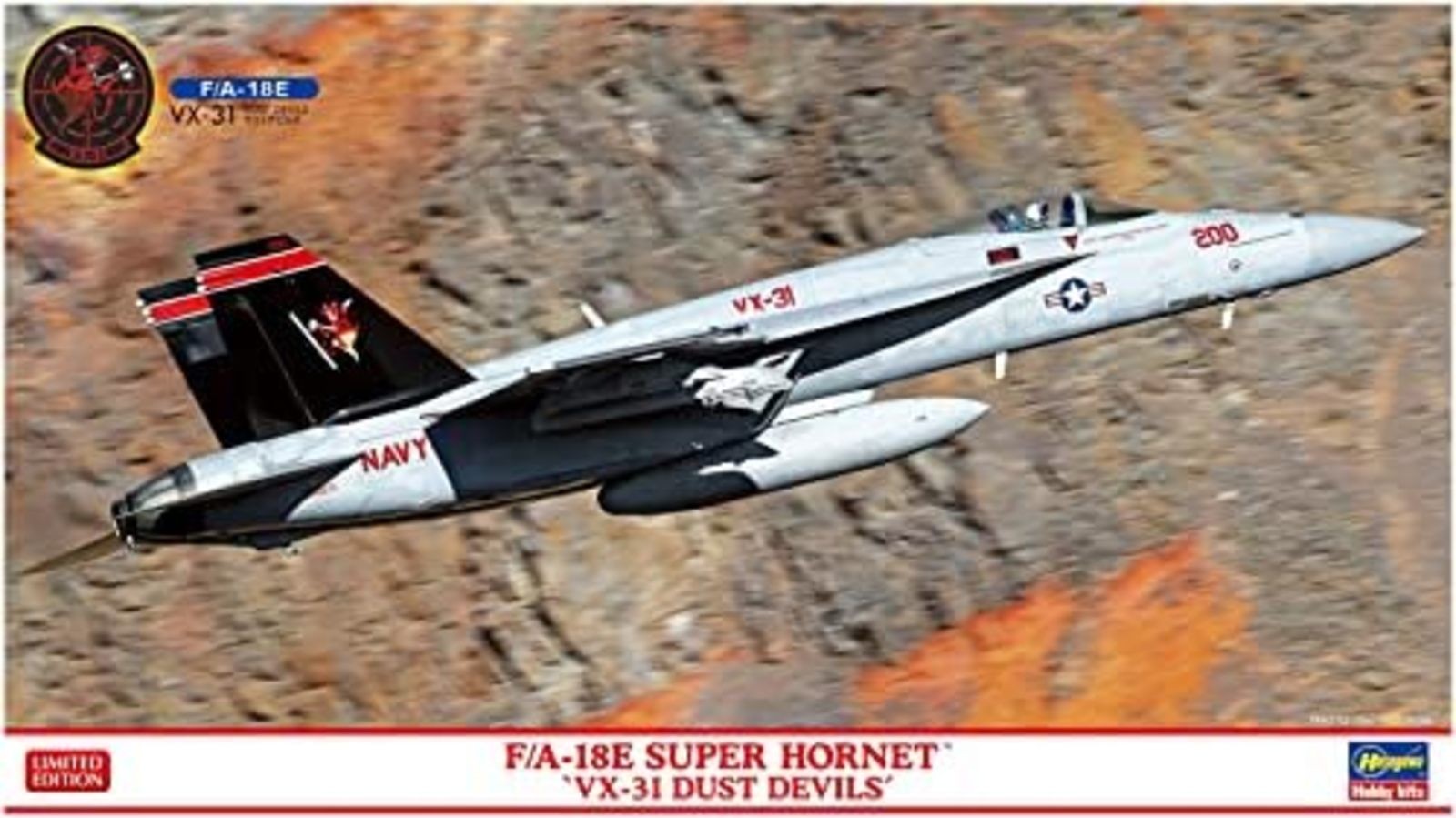 Hasegawa 1/72 US Navy F/A-18E Super Hornet VX-31 Dust Devils Model Kit 02424 F/S