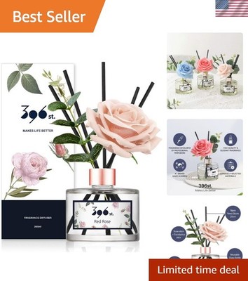 Rose Flower Reed Diffuser, Red Rose, 200ml6.7oz / Reed Diffuser Sets, Home Fr...