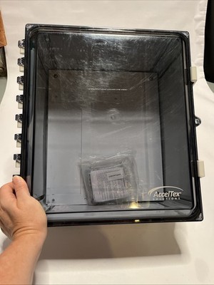 AccelTex Solutions 14x12x6 Polycarbonate Enclosure Clear Door Latch Lock No Hole