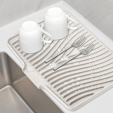 Silicone Dish Drying Mat for Kitchen Counter, Dish Drying Pad, Non-Slip Drain...