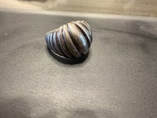 Vintage Sterling Silver Ribbed Dome Ring. Modernist. Size 7.75 Unisex. 5.57g