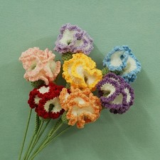 Knitted Carnation Flower Single Bunch for Elegant Home Styling and Arrangements