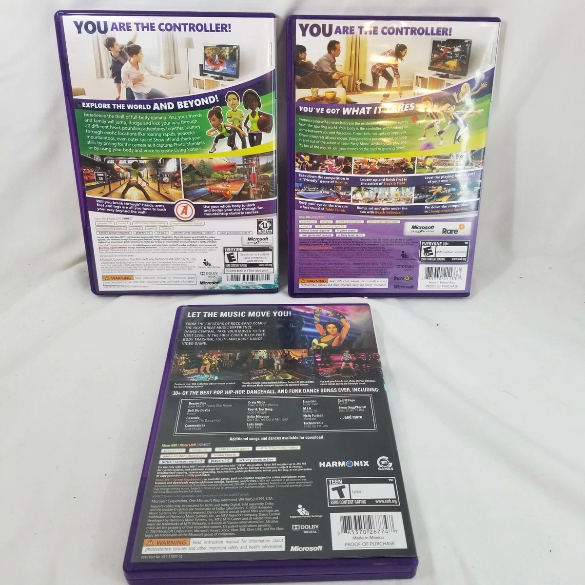 XBox 360 Kinect Games - Multi listings Adventures Dance Central Sports etc X360