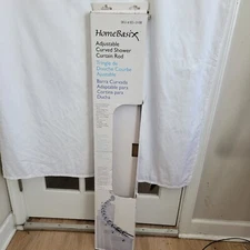 HomeBasix Adjustable Curved Shower Curtain Rod New in Damaged Box