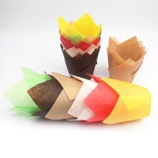 Havawish Tulpen-Cupcake-Förmchen – 500 Stück, Fettdicht, Bunt, Für Hochzeit, Geburtstag & Party