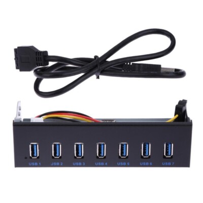 Cable Desktop 5.25'' USB 3.0 19 Pin Hub Drive Bay Front Panel For PC Computer