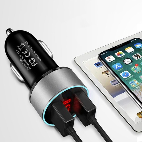 Dual Socket 3.1A Phone Charger Cigaretter Light Plug Power Adapter 2 Ports -QU - Zdjęcie 2 z 6