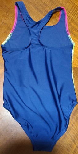 Speedo Youth Girls 1-Piece Swimsuit UPF 50+ Chlorine Resistant Pink Blue M L XL - Picture 6 of 9