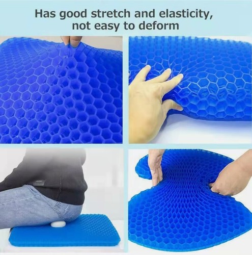 2 Layer Gel Honeycomb Seat Comfort Cushion Spine Pain Relief Flex Back Support - Picture 6 of 15