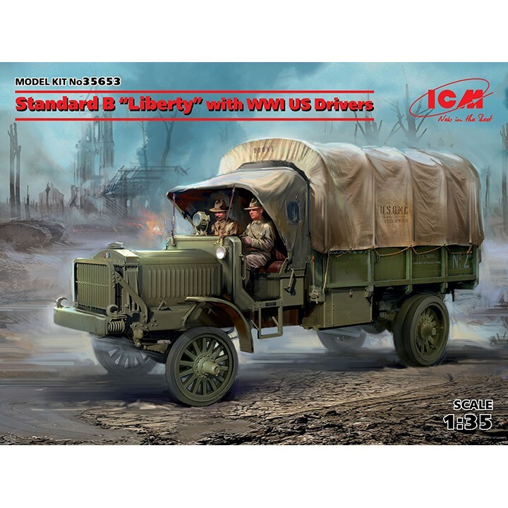 ICM 1/35 Scale Standard B Liberty WWI with US Drivers Truck kit #35653 ICM 1/35 Scale Standard B Liberty WWI with US Drivers Truck kit #35653