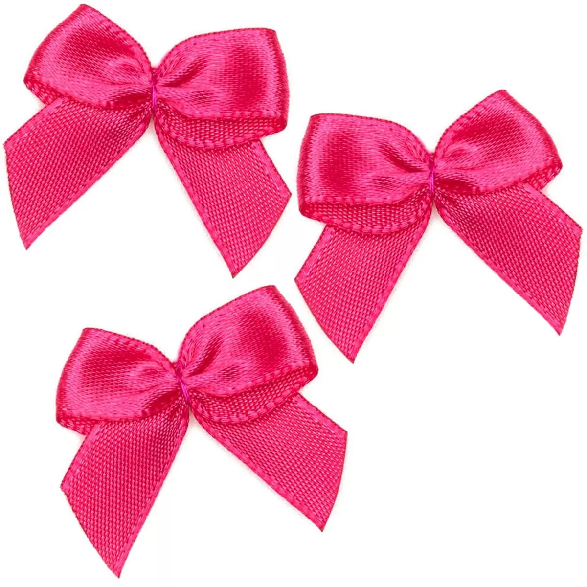 Pink gift ribbon bow. Pink red satin ribbon with knotted bow gift