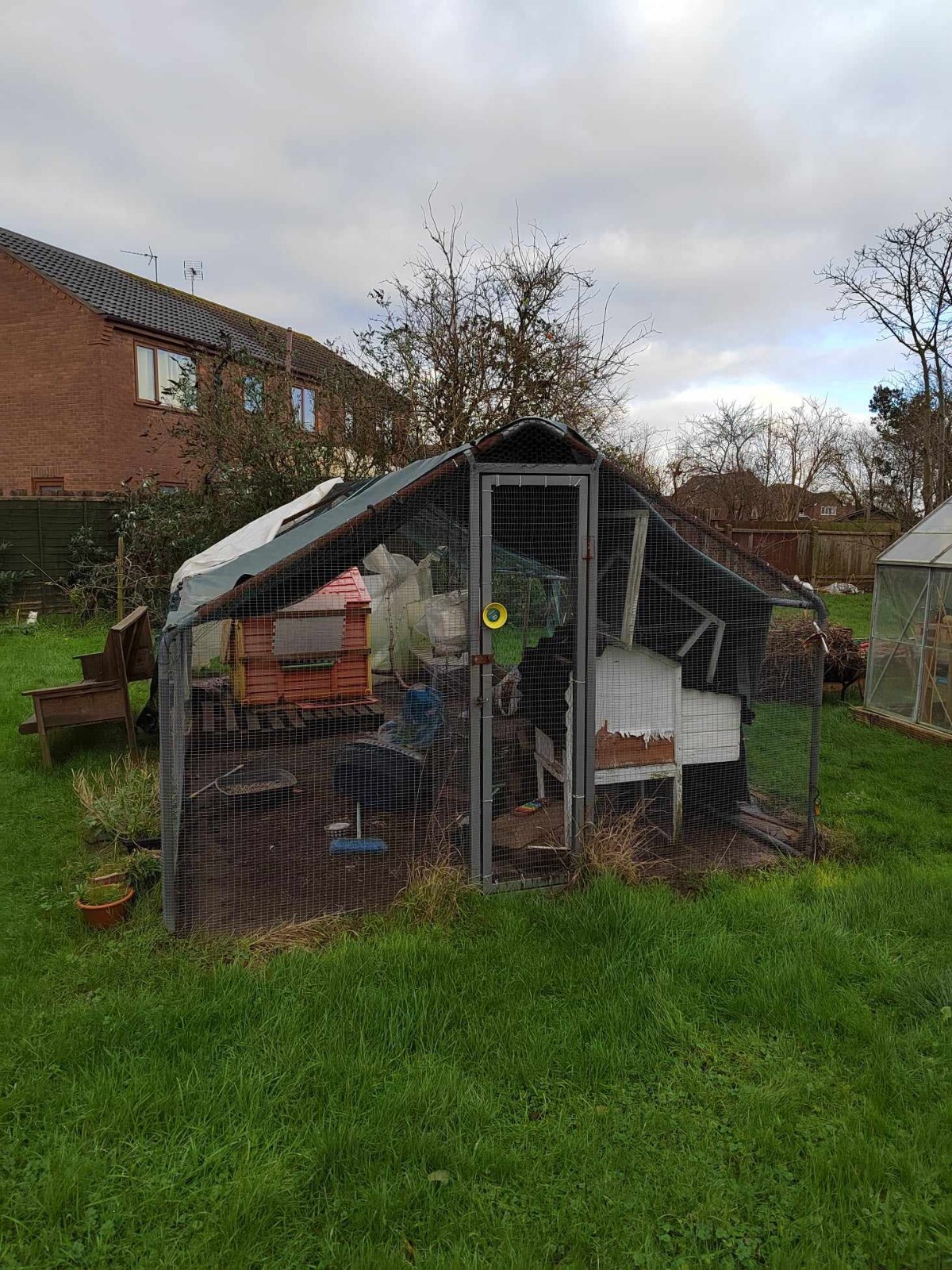 Used Large Metal Walk In Chicken Run Coop Hen House Poultry Aviary 20