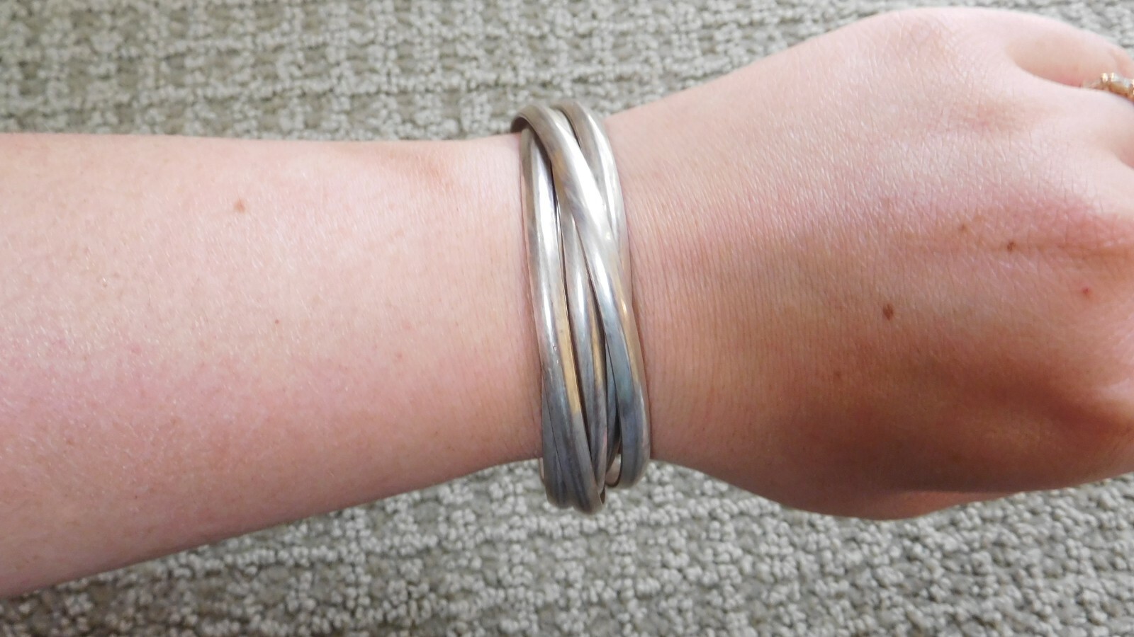 Stainless Steel Chisel Intertwined Multiple Bangl… - image 3