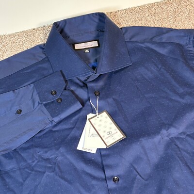 Connaisseur Dress Shirt Two Ply Button Down Point Collar Blue Mens 3XL