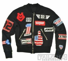 LOVE MOSCHINO Black Patch 100 Cotton Patch Zip Up Sweatshirt Jacket - 36